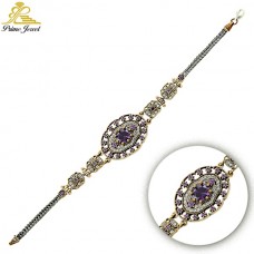 Gümüş Otantik Taşlı Biezik /Bileklik